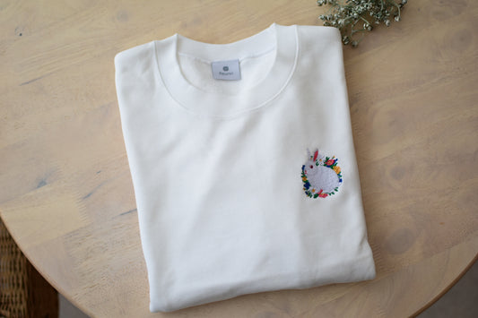 お花とうさぎのスウェットシャツ