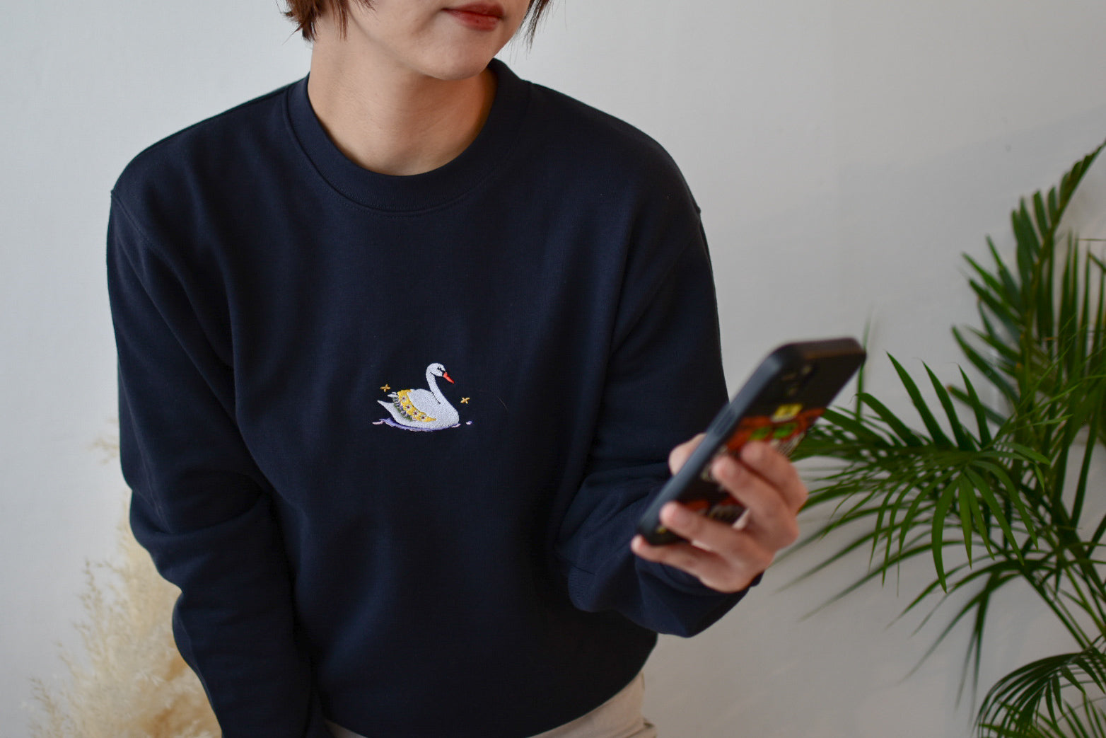 新品 白鳥スウェット 白鳥 名入れクルーネックライトトレーナー スウェット トレーナー